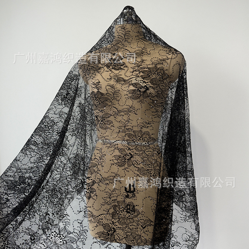 2026 primavera y verano nueva tela de encaje de perlas brillante vestido vestido de mujer interior fabricantes de tela spot