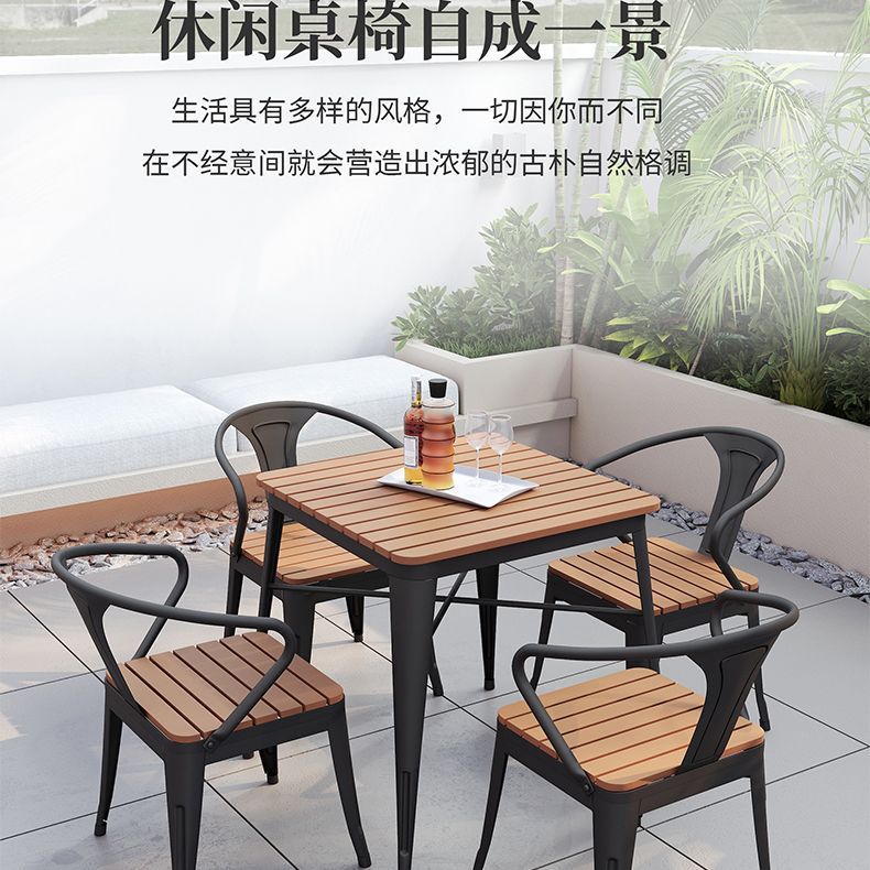 户外阳台休闲桌椅组合露天庭院奶茶店简约桌椅室外咖啡酒吧一体桌-阿里巴巴