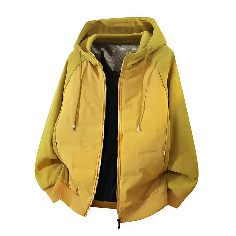 2025新款棉衣男冬季石墨烯加厚休闲连帽棉服拼接外套大码棉袄6XL