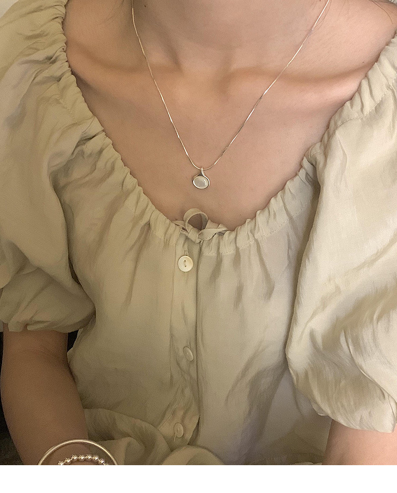 S Pure Simple Summer Fresh Light Luxury Versatile Shell Collar Silver Necklace with High Quality and Internet Celebrity_voghion.com