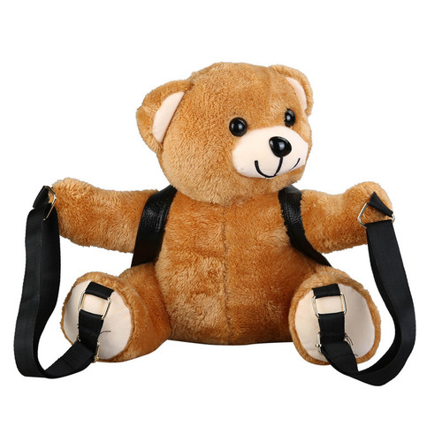 Bags  New Cute Backpack Women's Plush Motorcycle Bear Backpack Animal Doll College Style School Bag