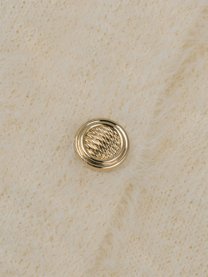 Bộ đầm nữ dài tay kèm áo cardigan cài một hàng nút, chân váy dài vừa — Màu be (mới), Màu trắng chi tiết 35
