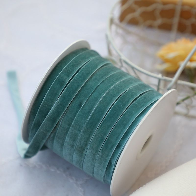 1cm de ancho terciopelo flocado correa de tejido correa de arco correa de ropa hecha a mano sombrero accesorios accesorios materiales DIY