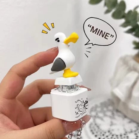 Cross-Border Stress-Relief Sound-Emitting and Light-Emitting Mini Seagull Keyboard Key Creative Keychain Small Pendant for Stress Relief