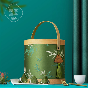 W1TR New Dragon Boat Festival Zongzi Gift Box Empty Gift Box Fabric Cylinder Large small size Tote Box Salted Duck Egg Universal Bag