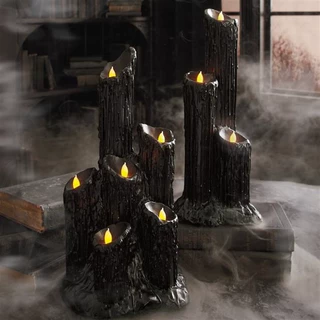 跨境Melting Candle Cluster熔化蜡烛树脂工艺品万圣节装饰摆件