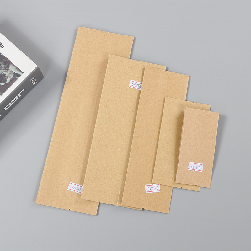 Spot bolsa de papel kraft con ventana transparente bolsa de embalaje de alimentos autosellada autoportante bolsa de té sellada de ocho lados fácil de rasgar