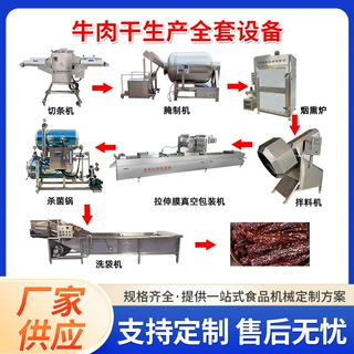 香辣牛肉脯成套设备 牛肉干全自动腌制机 猪肉脯加工制作机器