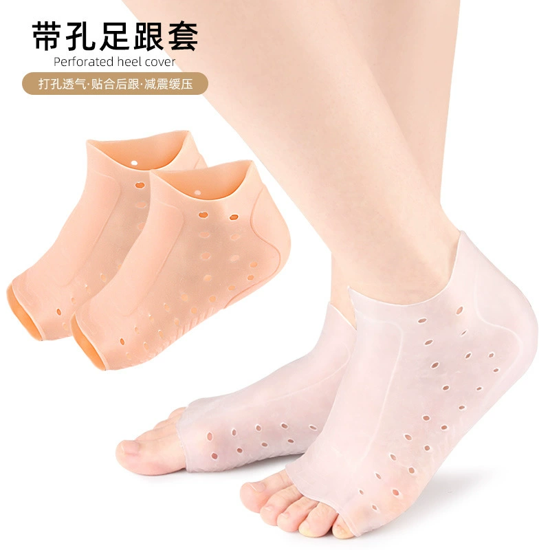 Чехол на пятку с отверстиями, мягкий амортизирующий, снимающий давление, дышащий чехол для ног, подошвенный фасциальный чехол для длительного использования на пятке.