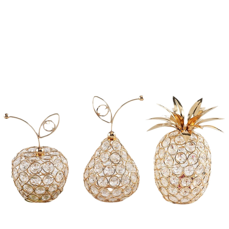2 Artesanía de cristal creativa europea Apple Sydney Péndulo de decoración del hogar en forma de piña