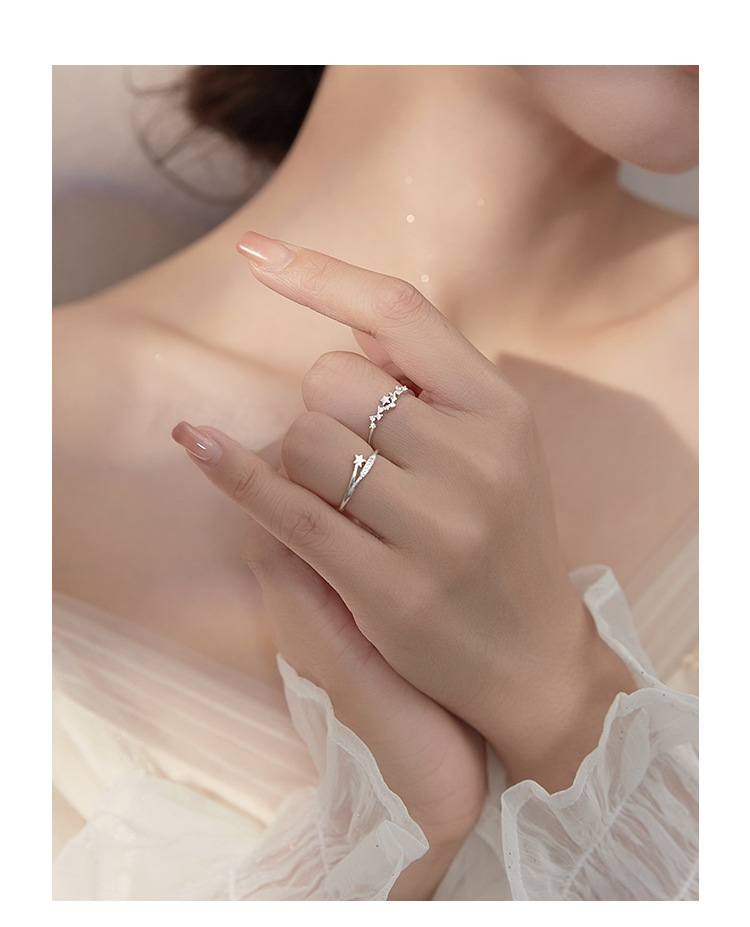 Sunrise glittrande diamant stjärna ring för kvinnor accessoar_voghion.com