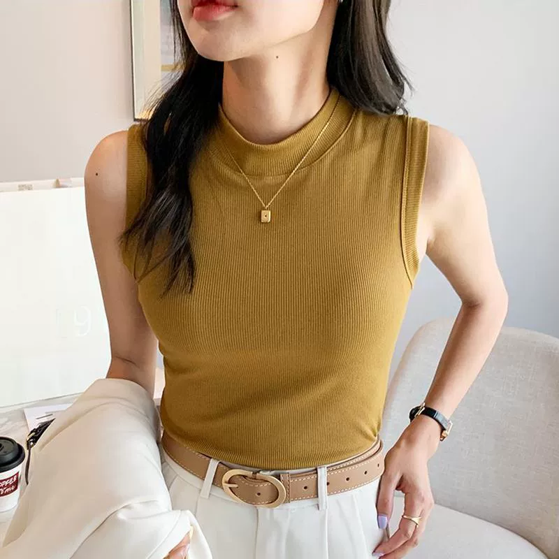 Бес sleeveless облегающий топ наribке, ткань дружелюбная к телу, эффект подтяжки, размеры S–L
