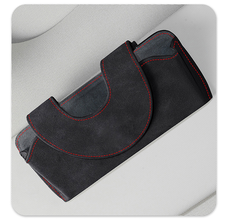 Multifunctional universal sunglasses storage car glasses clip suede sunglasses clip sun visor car glasses case