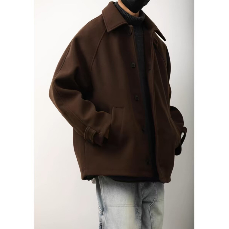 Japanese style Merard men's wool jacket, autumn and winter loose casual micro-business style lapel, couple's coat.