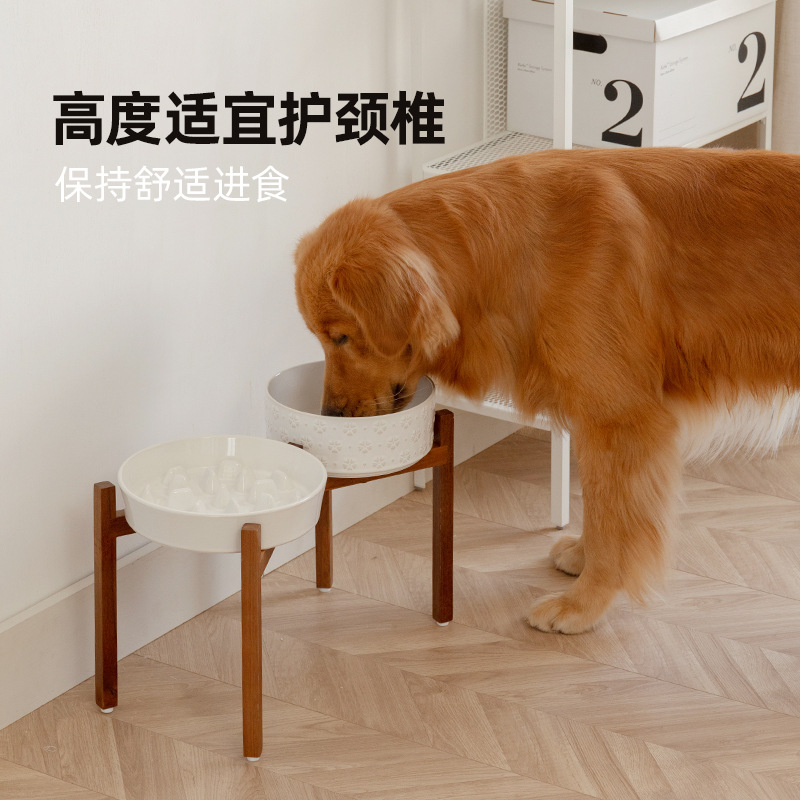 Cerámica para gatos y perros, tazón de comida lenta, tazón de perros, protector de columna cervical, tazón de agua para mascotas, tazón de arroz para perros, platos transfronterizos