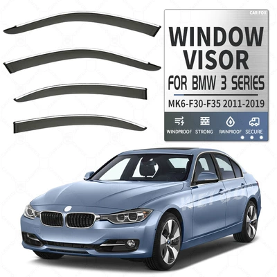 Rain shield – E90 F30 Window visor - standard-packing-without-logo-bmw-3-series-i-axle-mk6-f30-2011-2019-plexiglass-with-bright-strip-window-rain-blocker