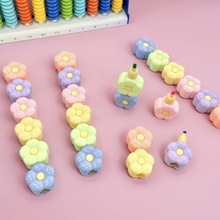 创意卡通荧光笔6色套装多叠花朵造型记号笔可爱猫爪印爱心手账笔