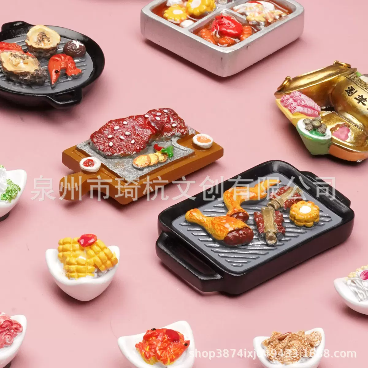 中式美食冰箱贴盲袋大卡食玩四宫格火锅食玩冰箱贴火锅潮玩盲盒