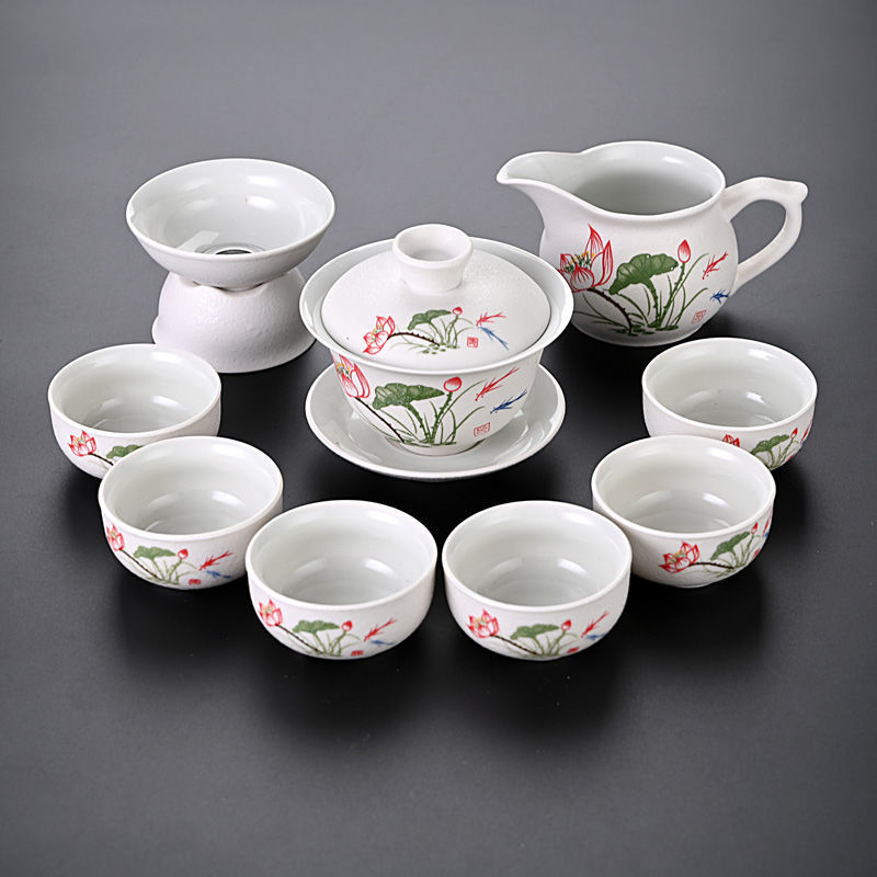 10 눈송이 색 연꽃 그릇 세트 (선 하트 컵)