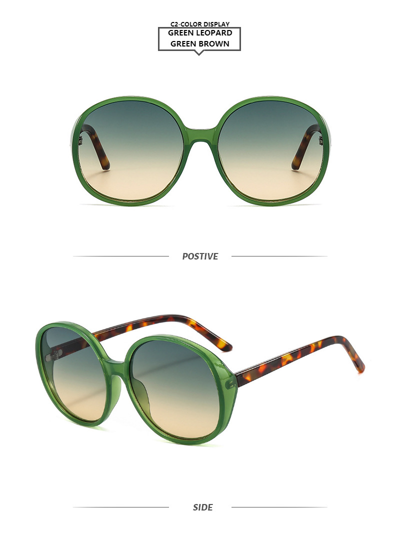 45g Weight Full Frame Glasses Structure Sunglasses Classification Retro Color Block PC UV400 Protection Round Frame Full Frame Women's Sunglasses