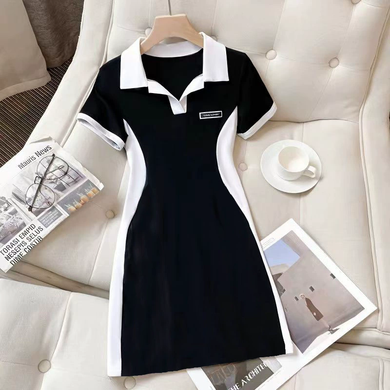 Платье для пышных девочек, женское новое летнее универсальная одежда для похудения, подходящее по цвету, дизайн, покрывающий живот