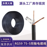 义高75欧姆同轴线RG59监控视频线96编一芯屏蔽同轴电缆线BNC监控