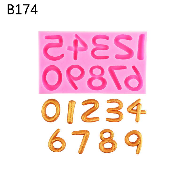 Chocolate molde digital herramientas para hornear pastel Feliz cumpleaños carta fondant molde de silicona