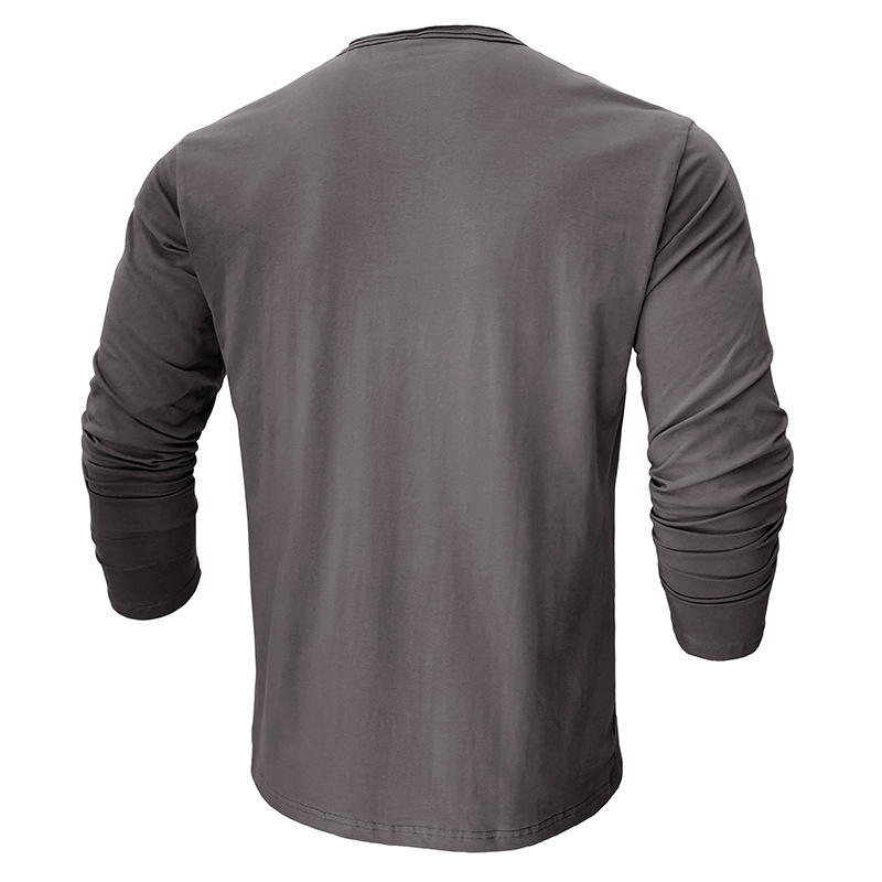 2024 otoño e invierno nuevo estilo de los hombres transfronterizos de manga larga camiseta de cuello redondo comercio exterior hombres de algodón puro camisa de fondo blusa de Amazon