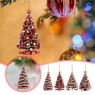 Cross-Border Christmas Tree Pendant Christmas Tree Holiday Decoration Outdoor Acrylic Flat Christmas Decoration Home Decoration