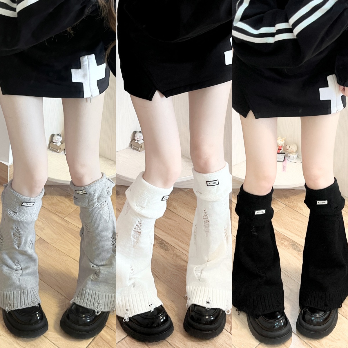 Autumn and winter knitted wide-leg socks, calf socks, children's hot girl leg sets, subculture, all-matched, personalized pile socks collection