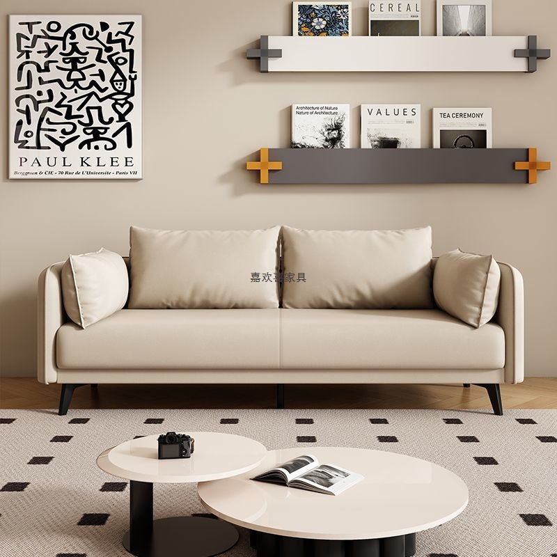 Light Luxury Small Apartment Technology Cloth Sofa Living Room Bedroom Apartment Rental House Reception Rest Area Three-Person Double Sofa