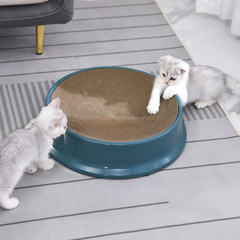 抓盆猫窝一体磨爪器圆型猫爪板可替换瓦楞纸箱玩具厂家直销