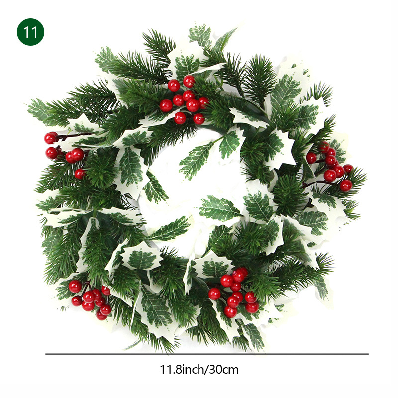 Venta al por mayor Amazon Comercio exterior guirnalda de Navidad 35cm puerta colgante ratán anillo adornos Navidad decoración simulación guirnalda