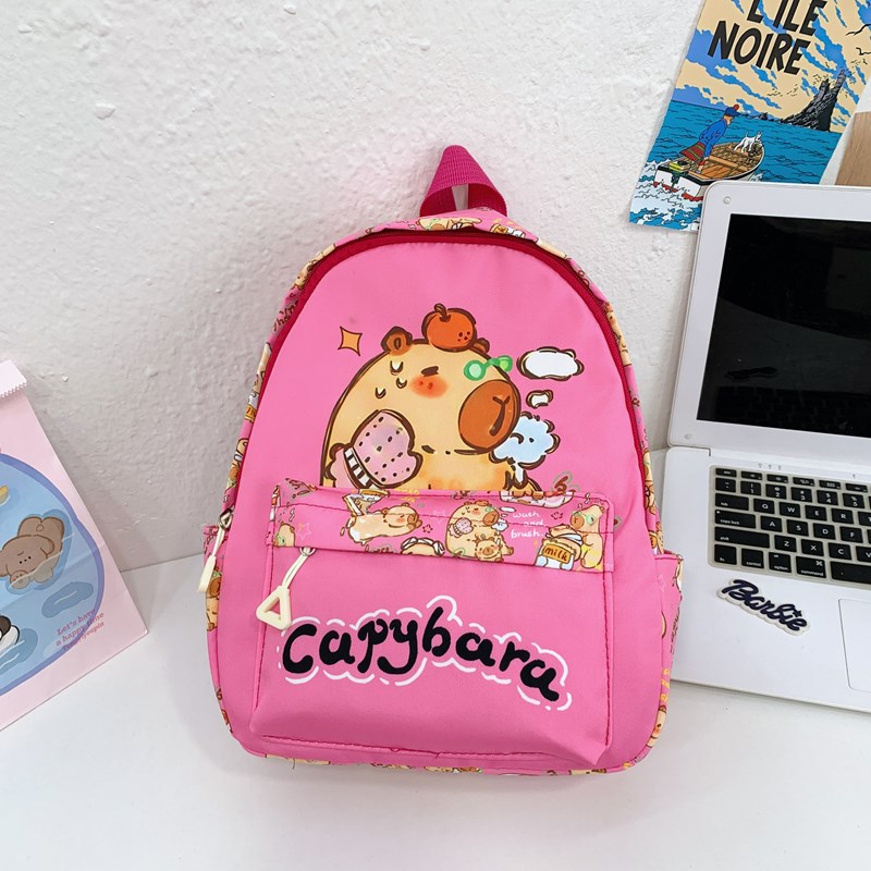 Caricatura lindas mochilas para niños y niñas bonitas mochilas para estudiantes de la escuela primaria Capibara nuevas mochilas infantiles de impresión