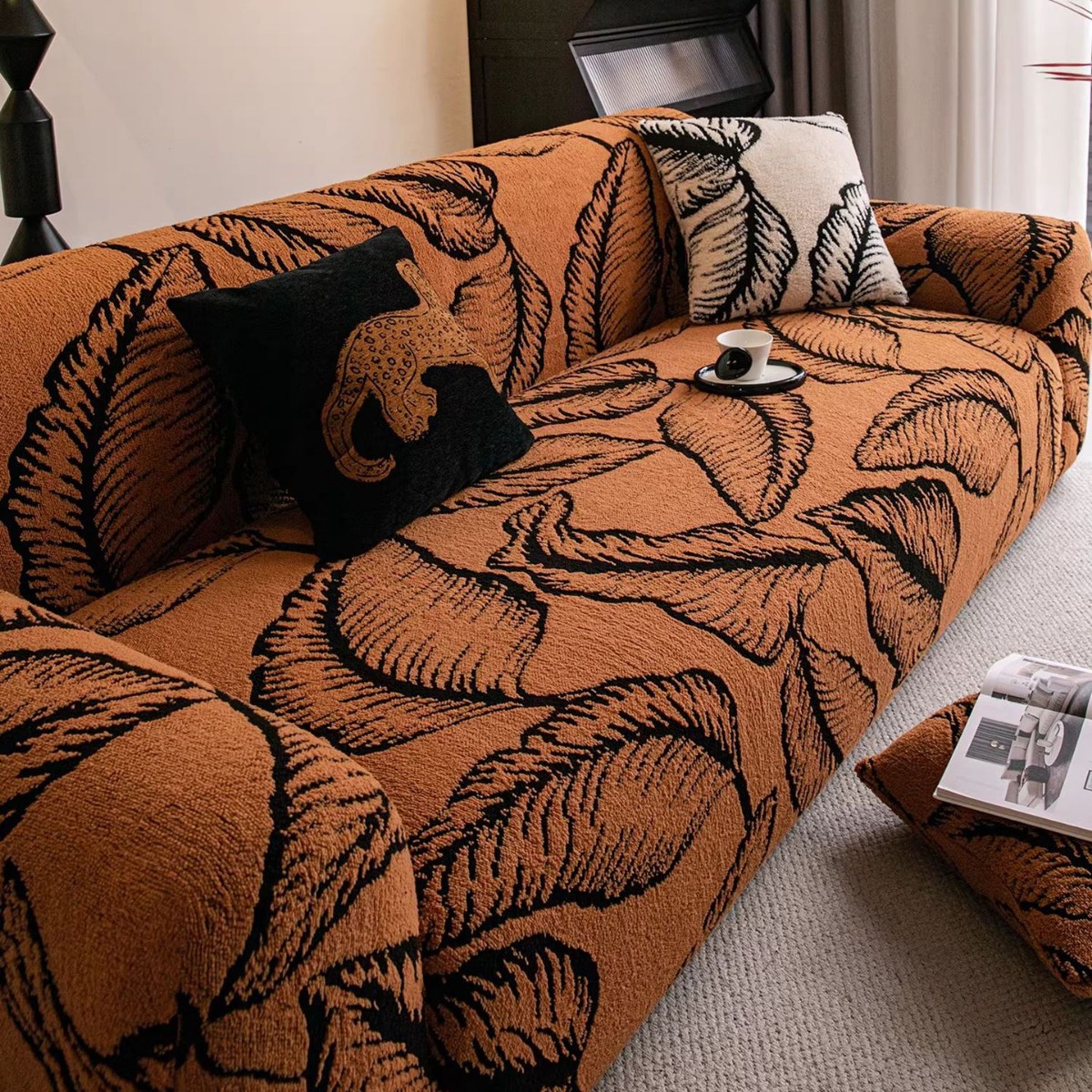 Fleece nuevo sofá cubierta todo incluido grueso elástico recto sofá perezoso cubierta anti-agrietamiento a prueba de polvo cuatro estaciones universal