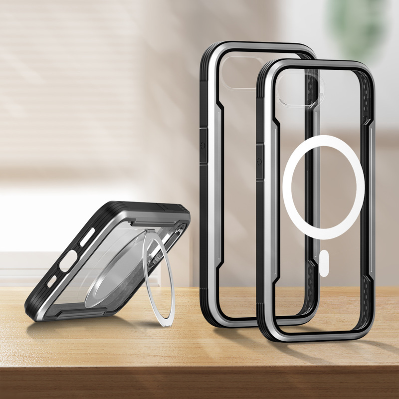 New Transparent Metal Drop-resistant Mobile Phone Case for iPhone16e Apple 678SE23 Mobile Phone Case Protective Cover