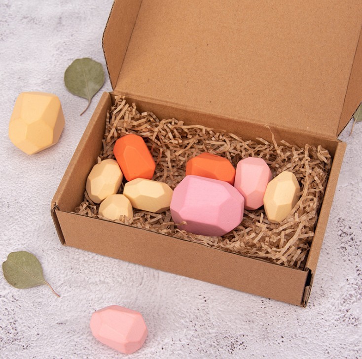 Weiweihu Juego de piedra apilada de color de madera Venta caliente transfronteriza de bloques de construcción de Jenga Juguetes educativos de entrenamiento de integración sensorial para niños