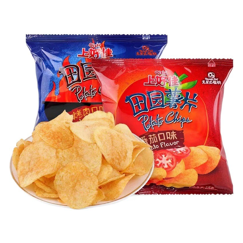 Shanghaojia 12 г свежие ломтики креветки полоски сельские картофельные чипсы Подарочный пакет детство ностальгические повседневные закуски супермаркет оптом