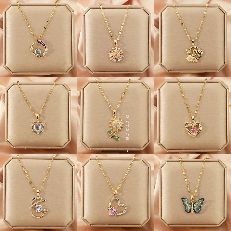 European and American Light Luxury Style Titanium Steel Necklace Women's Light Luxury Niche Design High-grade Color-free Collarbone Chain Accessories European and American Light Luxury Style Titanium Steel Necklace Women's Light Luxury Niche Design High-grade Color-free Collarbone Chain Accessories