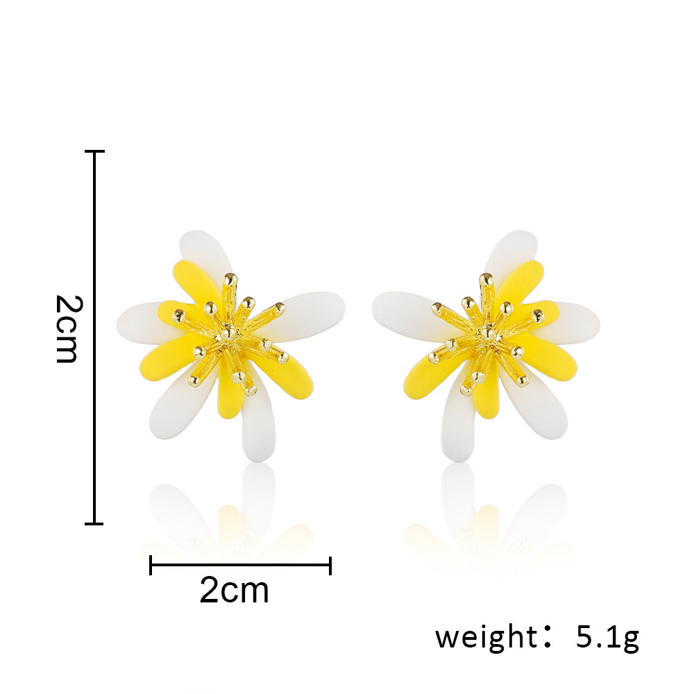 Pastoral Flower Alloy Stoving Varnish Ear Studs display picture 1