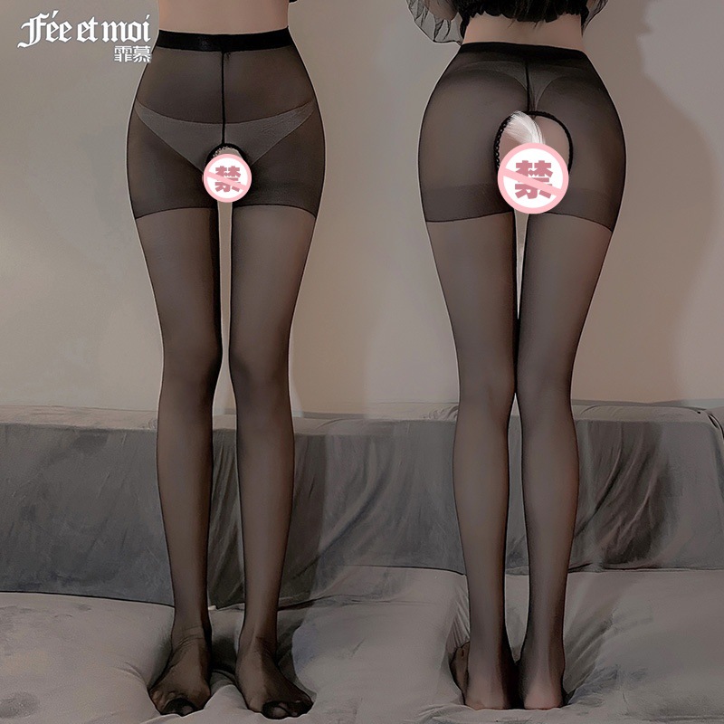 7305 calcetines sexuales de seda negra ligera y delgada seducción 50 / paquete de mujeres
