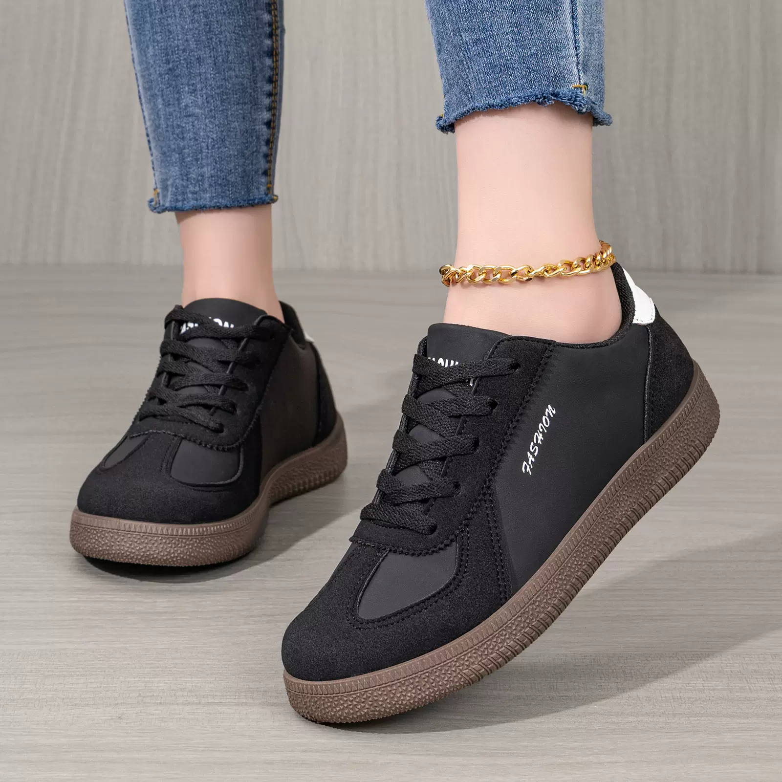 鞋子女鞋2026夏季新款潮流时尚休闲鞋平底百搭经典德训鞋轻便板鞋