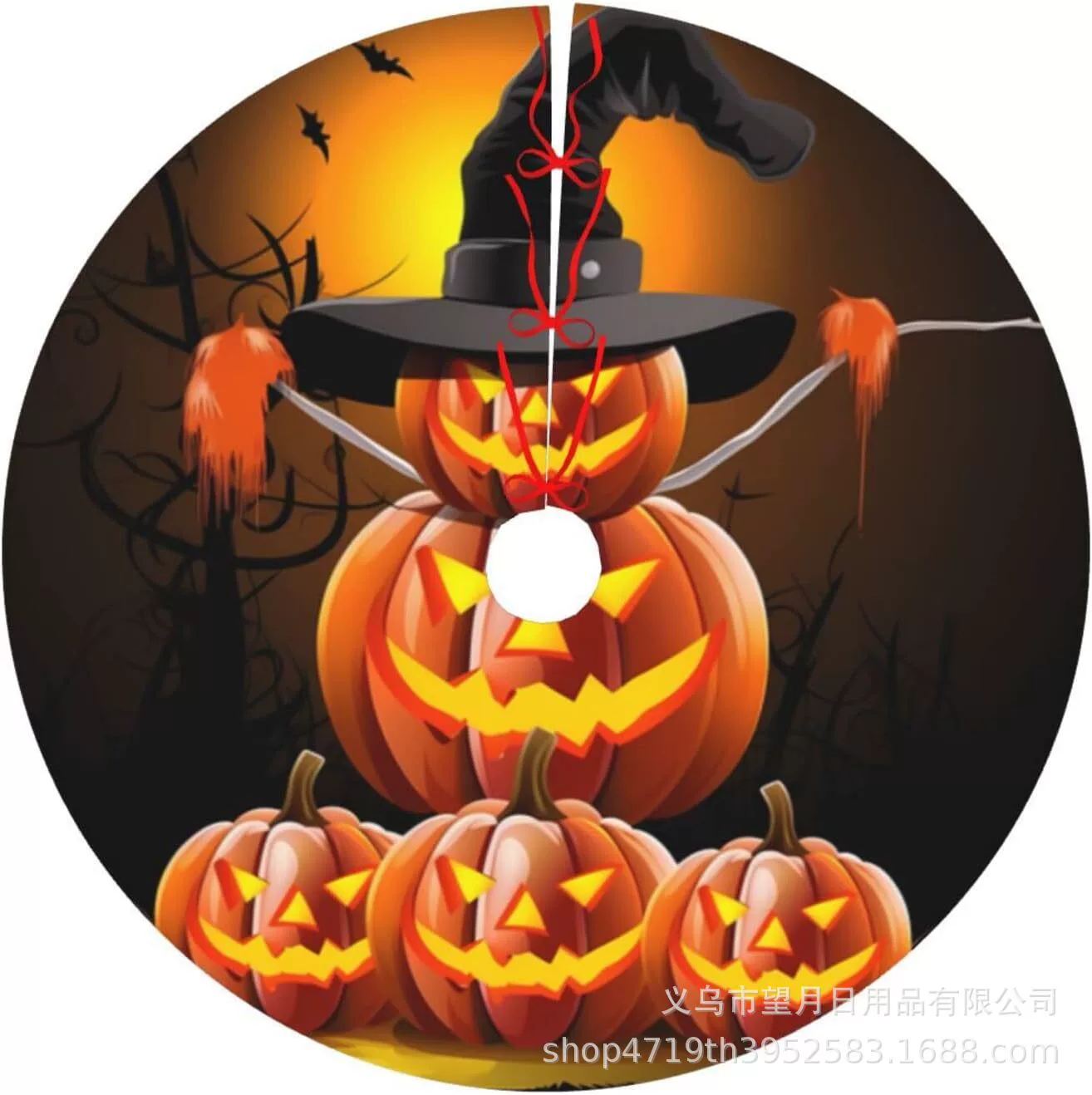 Кроссбордная сеkс Halloween елочная юбка новая фланелевая линя рождественские украшения тыква призрак летучая мышь черная кошка ведьма