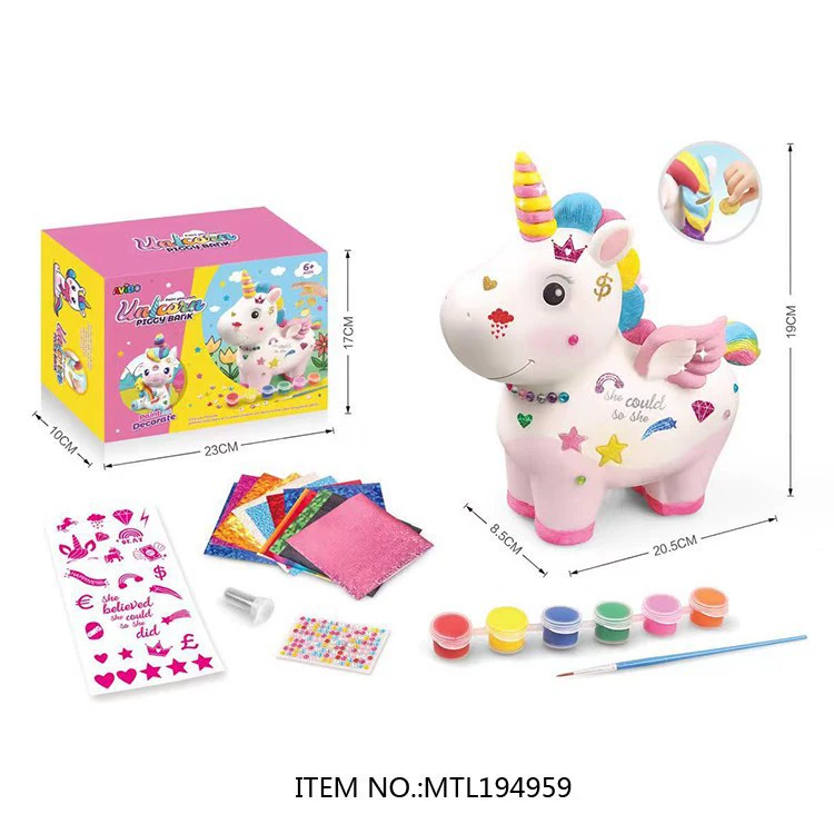 (Cross-border trading), раскрашенная копилка пластик, игрушка, новая коллекция, DIY, единорог