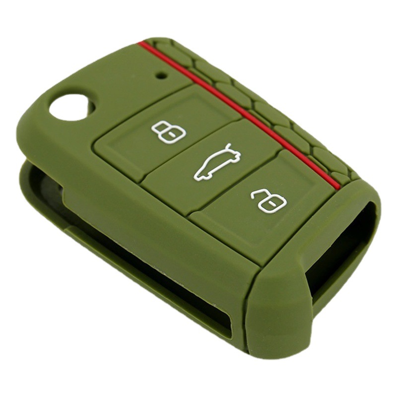 Aplicable a Volkswagen Golf 7 panal Borde de silicona llave caso lingdu flexible pegamento epoxi línea roja coche control remoto caso