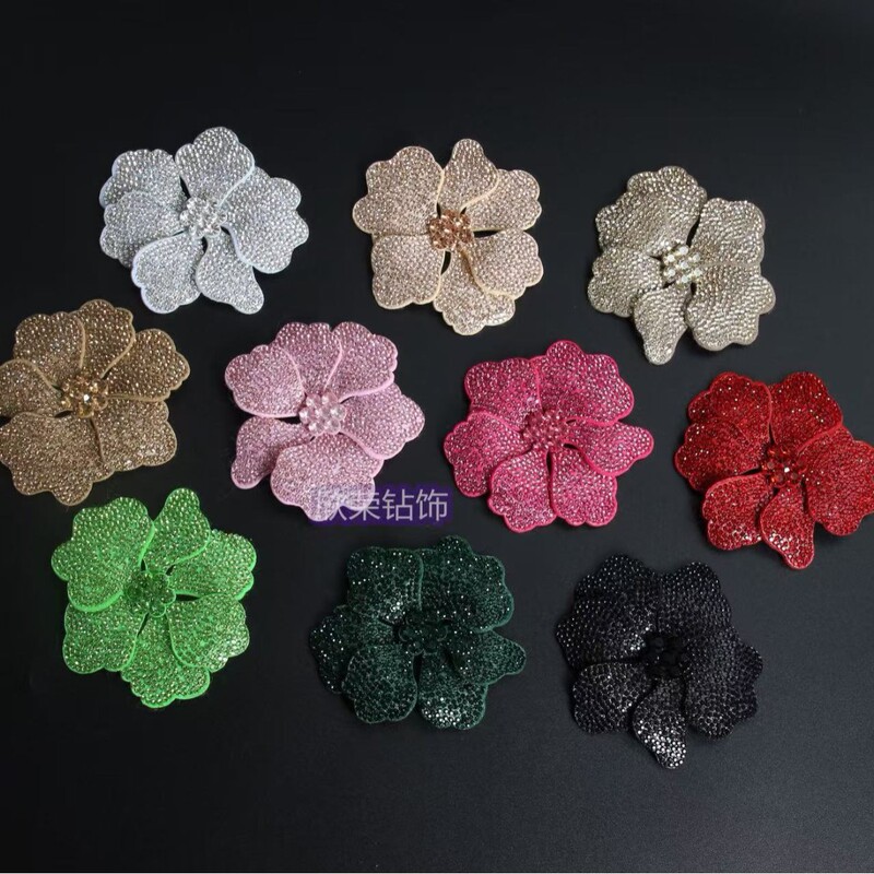贴跨境diy水钻立体花朵装饰品 玻璃钻礼服包包装饰鞋头鞋扣配件|undefined