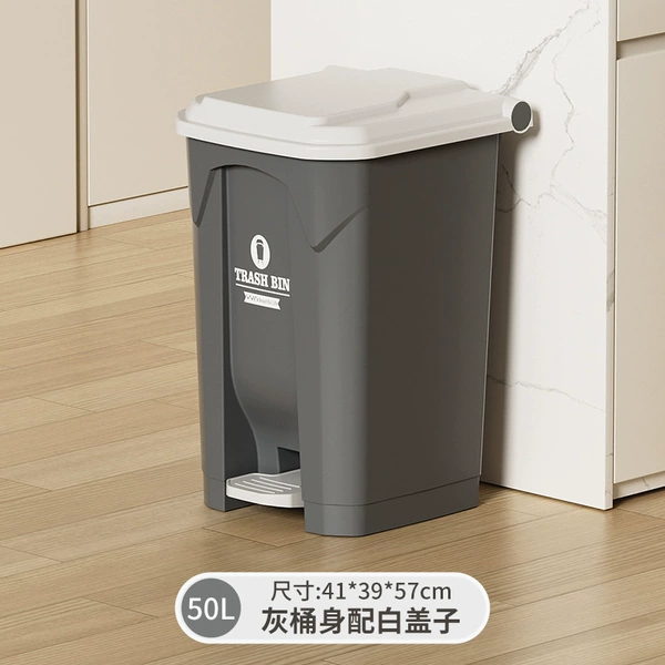 50 liter ash bucket white lid (send a roll of garbage bag)