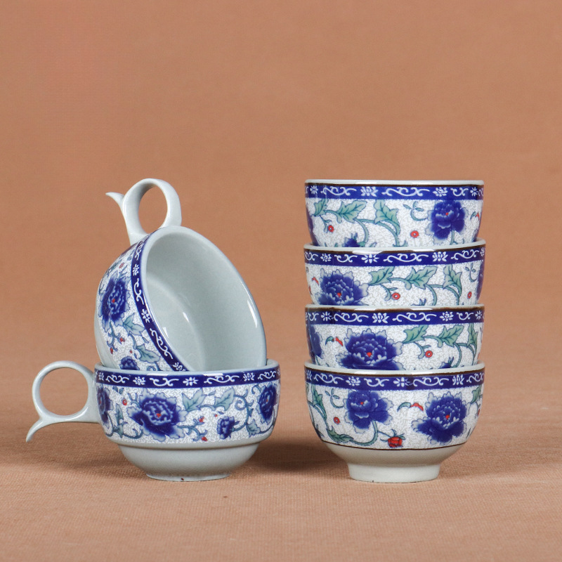 Jingdezhen 파란색과 흰색 도자기 차 시음 컵 세라믹 작은 차 컵 쿵푸 차 세트 작은 컵 스몰 사이즈 차 그릇