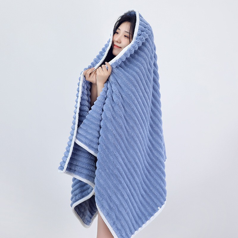 New Style Bath Towel for Women, Absorbent, Quick-Drying, Lint-Free, Extra-Large, Thickened Coral Fleece Bath Towel, Hair Drying Cap, Household Thick Bath Towel