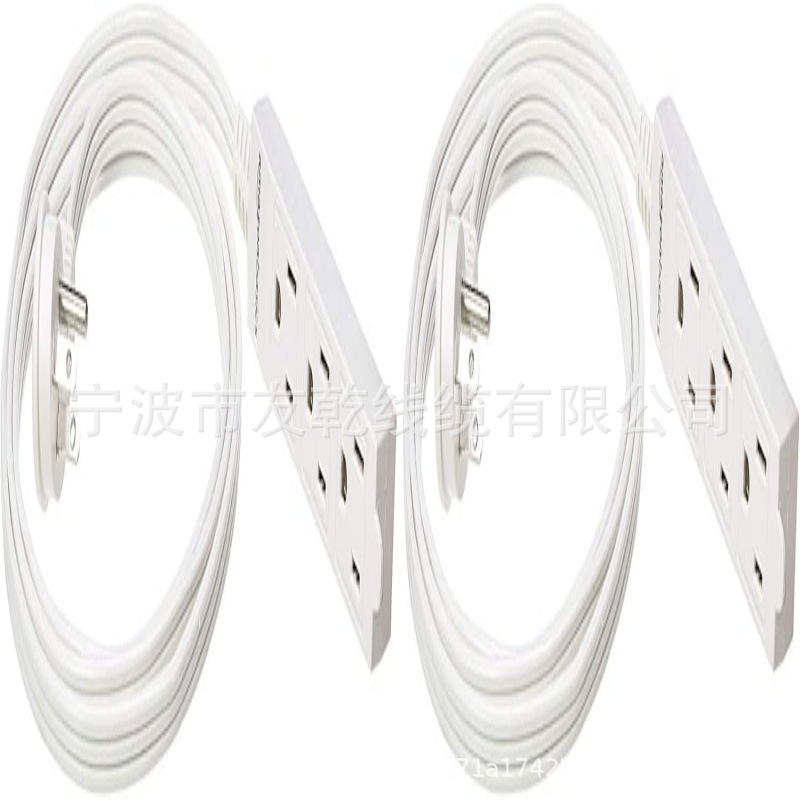 Amazon Basics 矩形室内延长线电源板,3 爪,扁平插头,接地 -